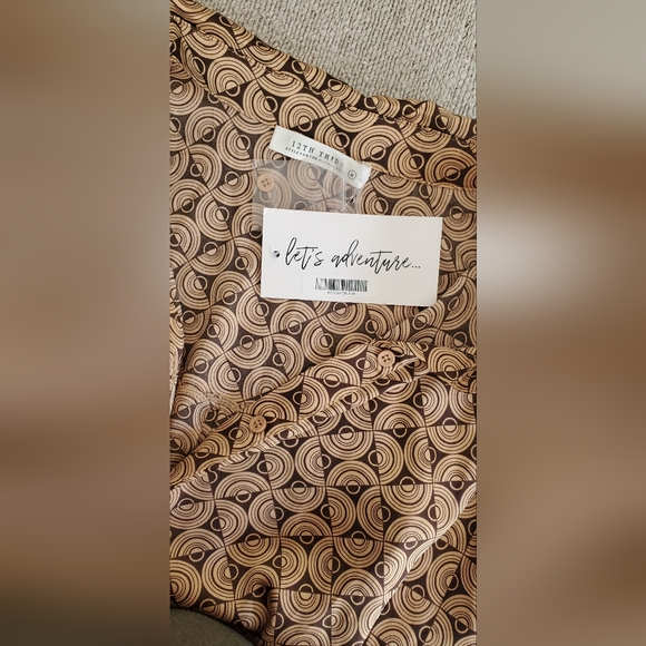 NWT 12th Tribe Women's Kimono Wrap Dress Belted Satin Brown Size Medium - Picture 6 of 9